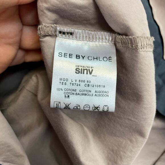 See by Chloe Bow dress blue mauve sleeveless mini 100% Cotton - Picture 10 of 16